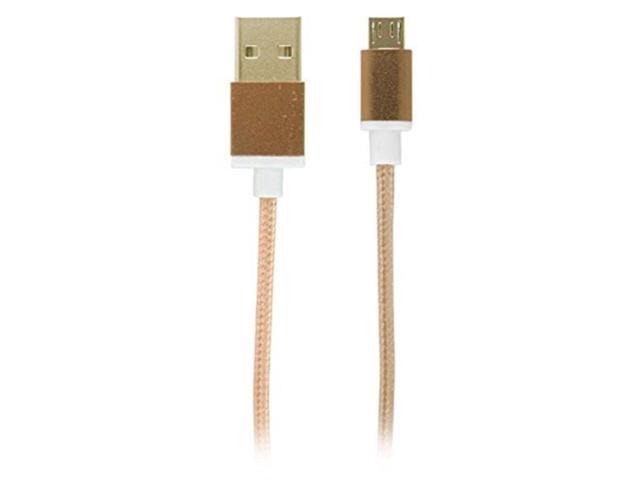3FT USB to MicroUSB Braided Fabric Charging and Sync Cable Cord Gold