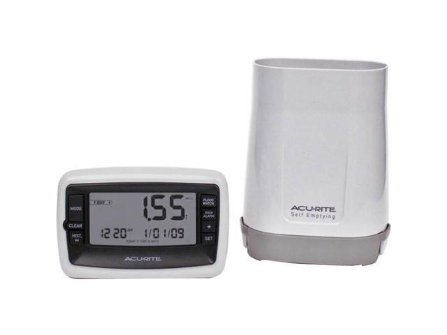 ACURITE 2446 Rain Gauge,0 to 99.9' Range,LCD Display