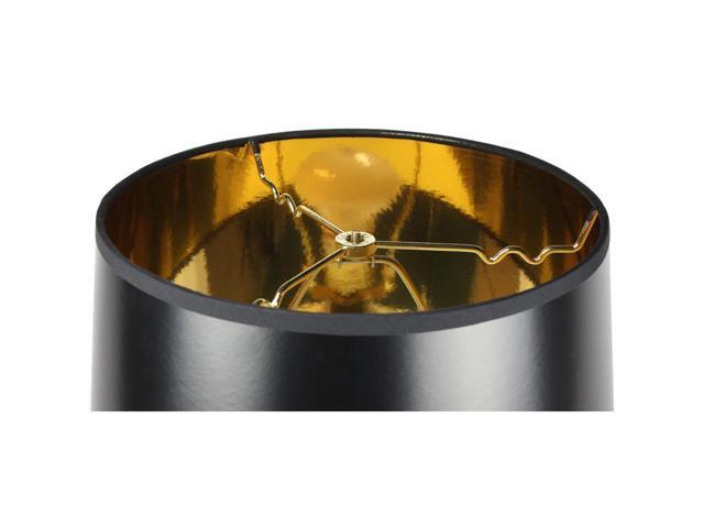 1-Light Plug In Swag Pendant Ceiling Light Black/Gold Shade
