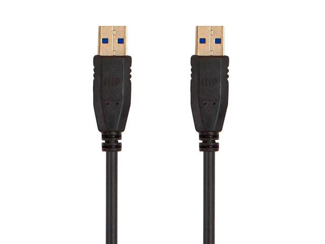 Monoprice USB 3.0 Type-A to Type-A Cable - 6 Feet - Black, For Data Transfer, Modems, Printers, Hard Drive Enclosures - Select Series