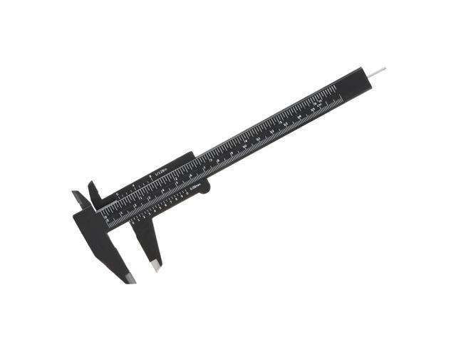 Vernier Caliper 150mm Mini Double Scale Plastic Ruler Measuring Tool Black