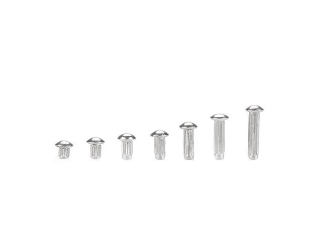 140pcs M2.5 Stainless Steel Rivets Round Head Knurled Shank Solid Rivets Assortment Set Hardware Tools