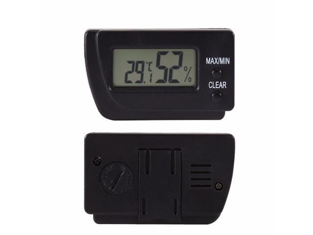 Mini Digital Temperature and Humidity Meter Incubator Pet Dog Tortoise Hatching Eggs Sensor Thermometer Temperature Recorder - Black