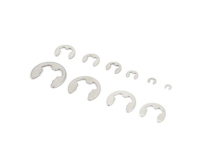 120pcs Stainless Steel SS304 E-Clip E-ring Washers Shaft Retaining Rings Washer Assortment 1.5mm-10mm