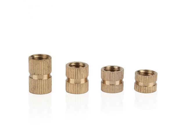 120pcs M8 Brass Cylinder Knurled Nuts Threaded Round Insert Embedded Nut Tools Accessory Fastener Hardware