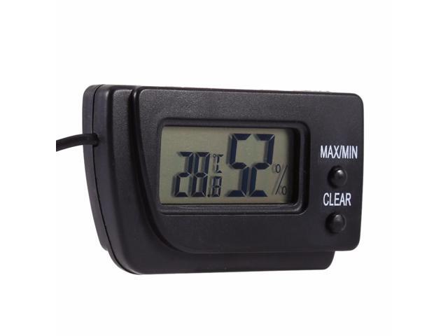 Mini Digital Temperature and Humidity Meter Incubator Pet Dog Tortoise Hatching Eggs Sensor Thermometer Temperature Recorder - Black
