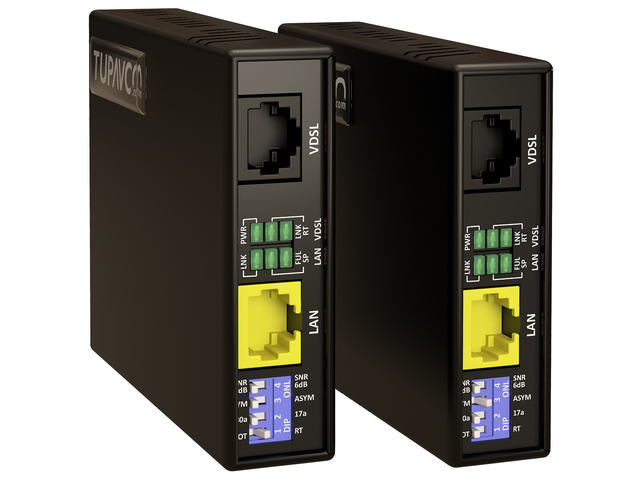 Ethernet Extender Kit (Pair 2pc) - Tupavco TEX-100 - Range up to 1 Mile/7000FT over Phone Copper Wire or CAT5/CAT6 Network Cable -VDSL2 Lan Booster...