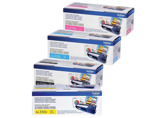 Brother TN310 Standard Yield Toner (4) Pack. Includes (1) TN310BK, (1) TN310C, (1) TN 310M, (1) TN310Y