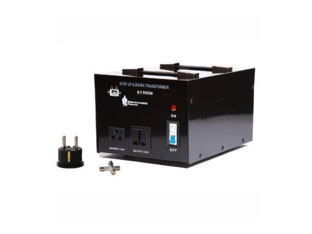 Rockstone Power 5000 Watt Voltage Converter Transformer - Heavy Duty Step Up/Down AC 110V/120V/220V/240V Power Converter - Circuit Breaker.
