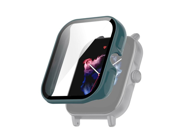 For Amazfit GTS 3 PC + Tempered Glass Watch Protective Case For Amazfit GTS 3 (Pine Needle Green)