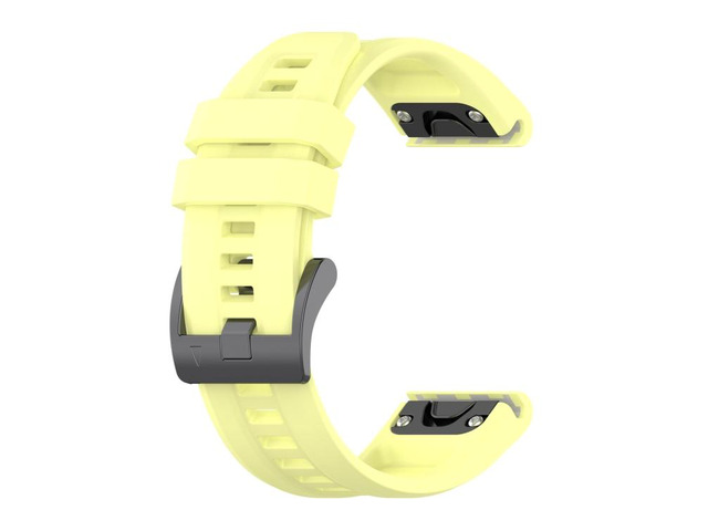 For Garmin Fenix 7X 26mm Silicone Sport Pure Color Watch Band For Garmin Fenix 7X (Yellow)