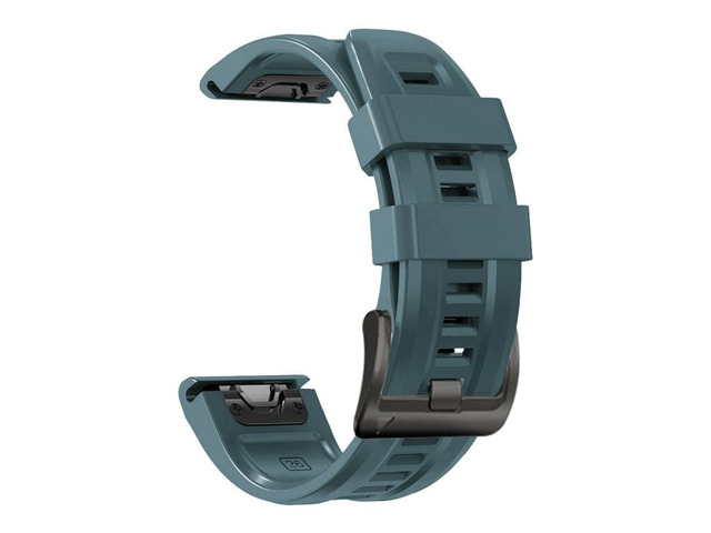 For Garmin Fenix 5 22mm Silicone Sport Pure Color Watch Band For Garmin Fenix 5 (Rock Cyan)