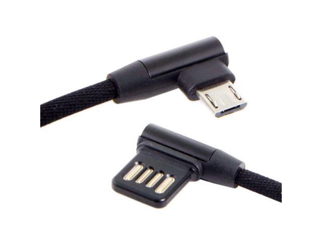 Cablecc Micro USB 5Pin to Left Right Angled 90 Degree USB 2.0 Data Cable with Sleeve for Tablet & Phone 15cm