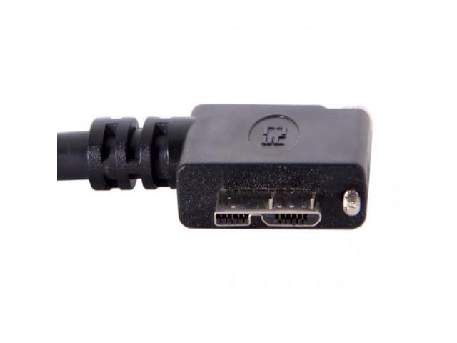 Cablecc 3m 90 Degree Right Angled Micro USB Screw Mount to 3.0 Data Cable for Industrial Camera