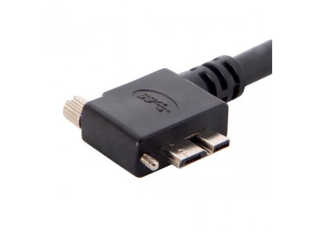 Cablecc 3m 90 Degree Right Angled Micro USB Screw Mount to 3.0 Data Cable for Industrial Camera
