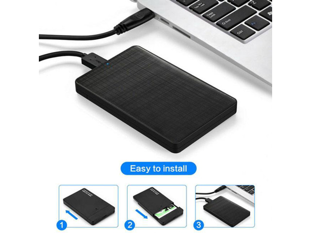 Cablecc USB-C Type-C to 2.5 Inch SATA SSD HDD External Hard Disk Enclosure for Laptop & PC