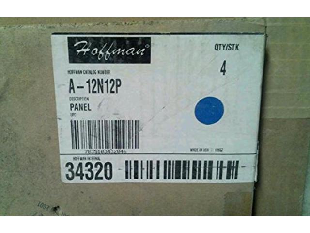 Hoffman A12N12P Panel, NEMA 1, Steel, 10.25' x 10.25', Fits 12' x 12', White