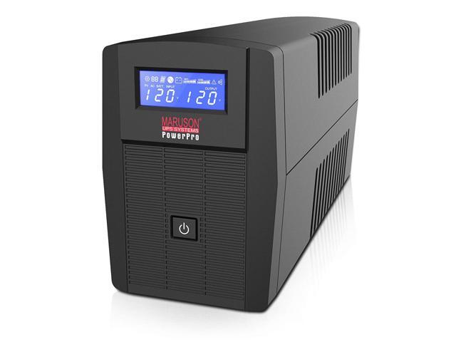 MARUSON 1000VA UPS Battery Backup and Surge Protector, 600W, 8 Outlets, Line Interactive, AVR, LCD, cTUVus, PRO-1000LCD