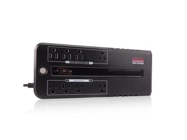 MARUSON 625VA 330W Standby UPS Battery Backup and Surge Protector, 8 Outlets, Uninterruptible Power Supply, Software, cTUVus, POP-625BS