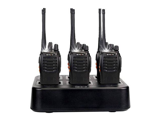 Case of 6,Retevis H-777 Walkie Talkies for Adults Long Range, Rechargeable Two-Way Radios,with 6-Way Multi Unit Charger,Flashlight Handheld...