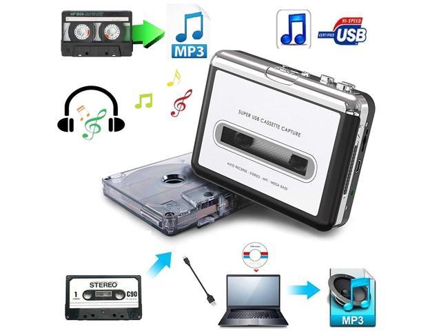 Cassette Player-Cassette Tape To MP3 CD Converter Via USB,Portable Cassette Tape Converter Captures MP3 Audio Music,Convert Walkman Tape Cassette...
