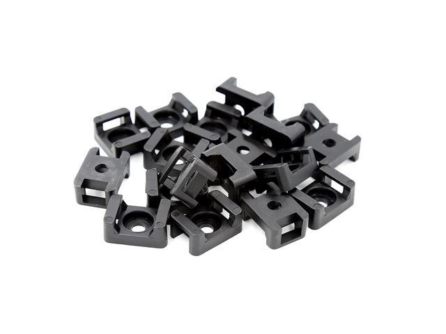 iExcell 100 Pcs Black 9 mm Cable Tie Base Saddle Type Mount Wire Holder