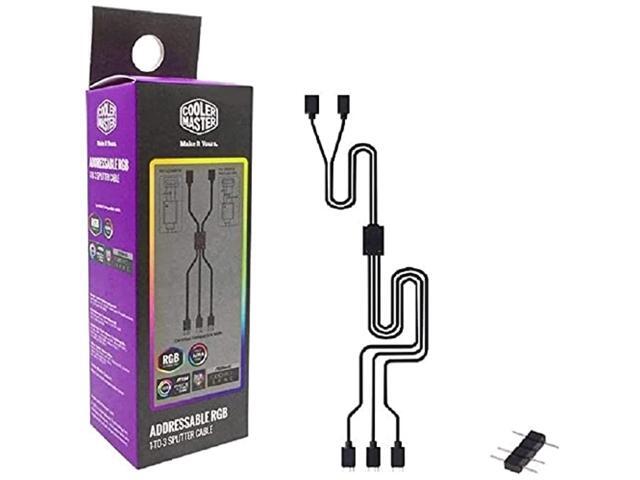 Addressable Rgb 1-To-3 Sp Cable 1-To-3 3Pin 5V Rgb Fan Adapter Cable Compatible Argb Extension Suitable For Asus Msi Gigabyte Asrock Motherboards