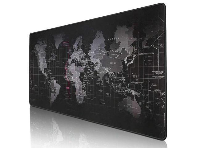 Gaming Mouse Pad Extended Mouse Map Mat (World Map 35.4'X15.7'Inch,3Mm),Nonslip Base, Thick, Comfy, Waterproof And Foldable Mat For Desktop.