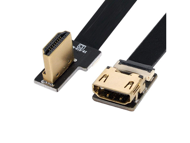 Xiwai Cyfpv Right Angled 90 Degree Male To Female Fpc Flat Cable For Hdtv Multicopter Aerial Photography (0.5M)