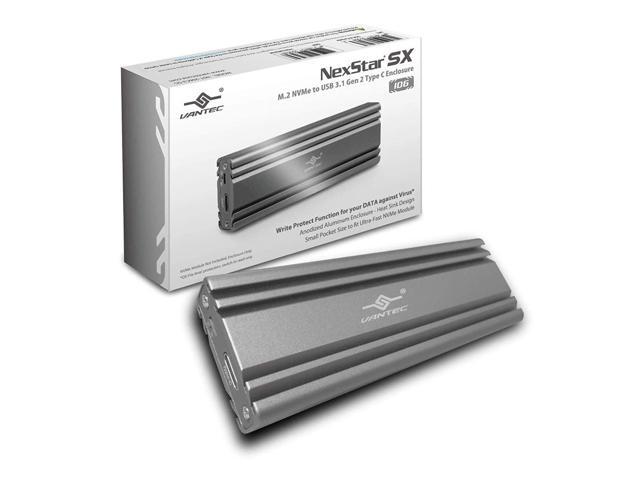 Vantec M.2 Nvme Ssd To Usb 3.1 Gen 2 Type C Enclosure With C To C Cable, Space Gray Color, Id6 (Nst-206C3-Sg)