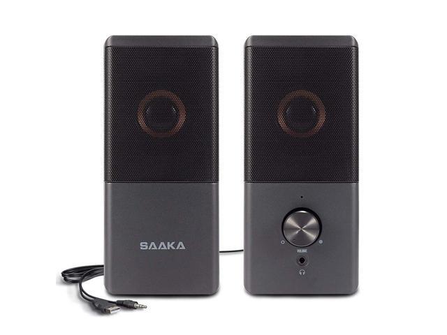Computer Speaker, Compact Size Speaker With Headphone Jack, Enhanced Bass And Volume Control, Stereo 2.0 Usb Powered 3.5Mm Aux Multimedia Speakers.