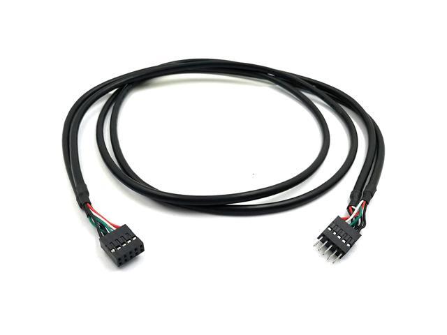 Usb Header Extension Cable, Usb Motherboard Cable, Usb Header 10 Pin Male To Female Header Extender Extension Dupont Jumper Wires Cable 1M 3.3Ft