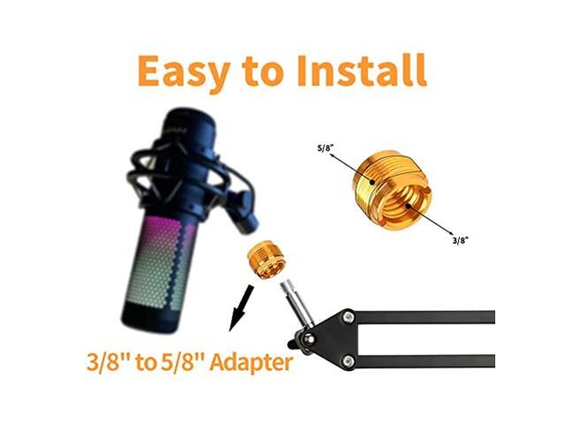 Quadcast Boom Arm - Adjustable Heavy Duty Suspension Mic Stand With Upgraded Desk Clamp Compatible With Hyperx Quadcast S Rgb Usb Condenser Mic And...