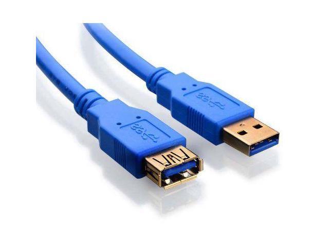 2 Pack Gold Plated Blue 6Ft 6Feet USB 3.0 A Male to Female Extension Cable Cord