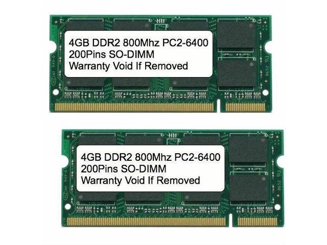 8GB Kit 2x 4GB DDR2 800 MHz PC2-6400 Sodimm Memory for IBM Lenovo HP Dell Laptop
