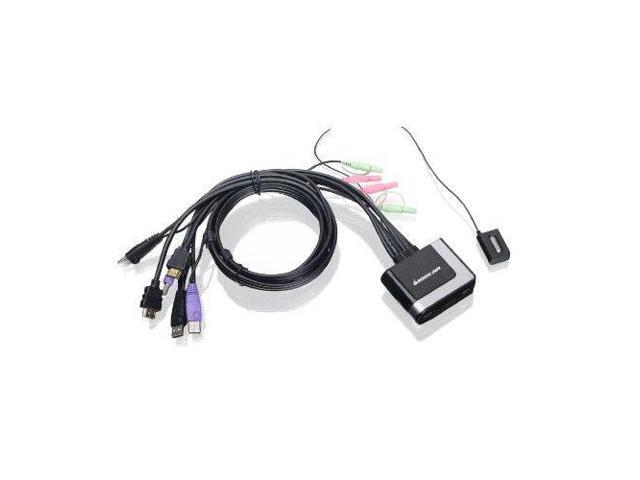 iogear GF9750 B IOGEAR 2-Port HD Cable KVM Switch with Audio GCS62HU (Black)