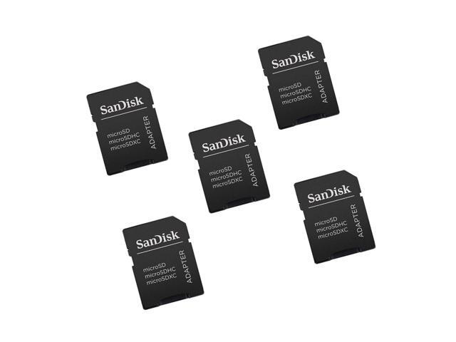 5 Pack -Sandisk MicroSD MicroSDHC to SD SDHC Adapter. Works with Memory Cards...