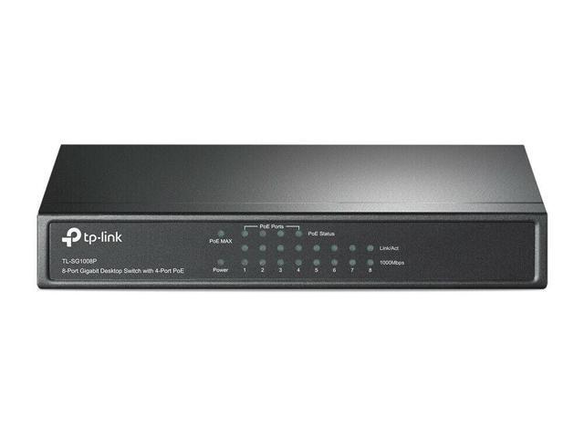 TP-Link TL-SG1008P 8-Port Gigabit Ethernet 1000Mbps Desktop Switch, 4 PoE Ports