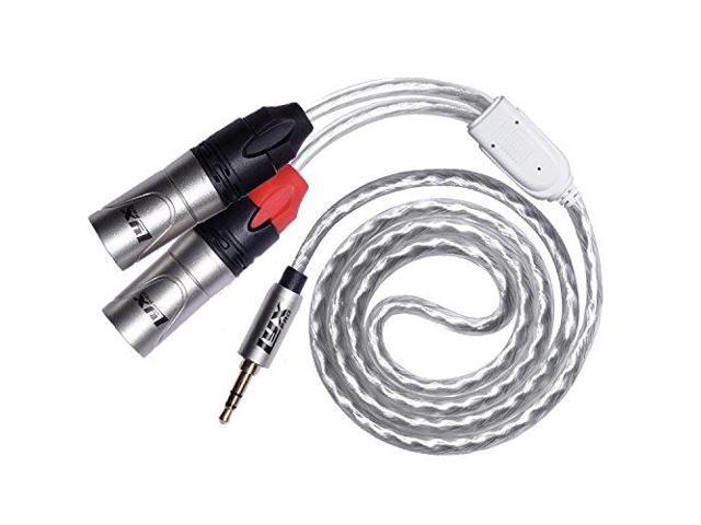 LyxPro Y-Cable 3.5mm TRS Male to 2 XLR Male Stereo Audio Y-Splitter Adapter Cable - 6 Feet