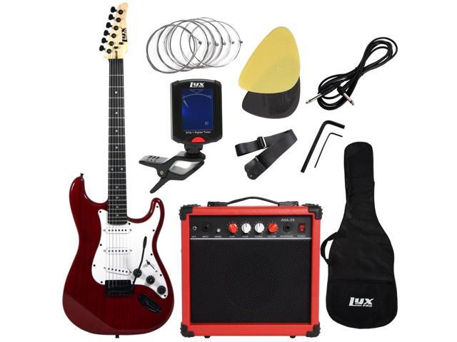 LyxPro Electric Guitar with 20w Amp, Package Includes All Accessories, Digital Tuner, Strings, Picks, Tremolo Bar, Shoulder Strap, and Case Bag...