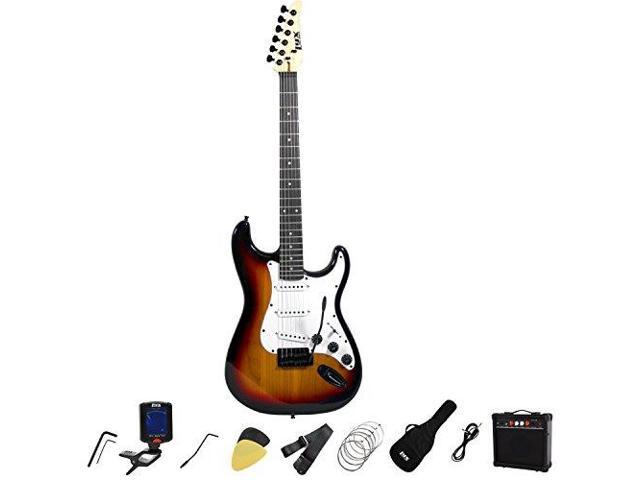 LyxPro Full Size Electric Guitar with 20w Amp, Package Includes All Accessories, Digital Tuner, Strings, Picks, Tremolo Bar, Shoulder Strap, and...