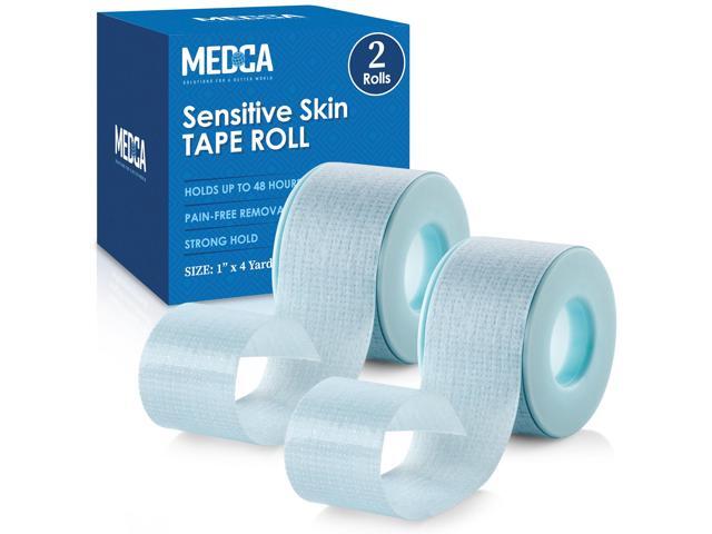 MEDca Sensitive Skin Low Trauma Tape Roll, 1 Inch x 4 Yards, Pack of 2 Rolls