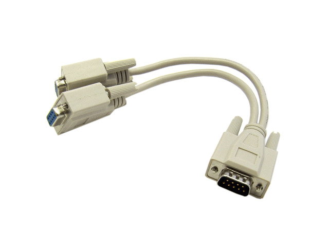AYA 1Ft (1 Foot) DB9 Male Serial to Dual DB9 Female Serial Splitter Cable 28AWG