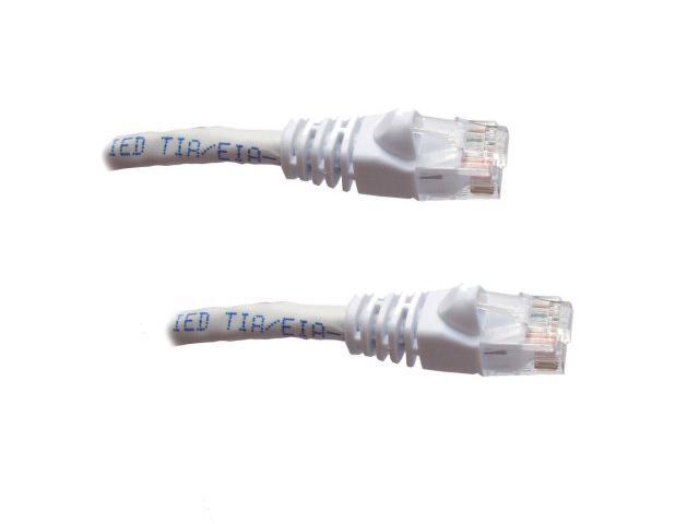 CAT6 White Ethernet Cable with boots 5 feet