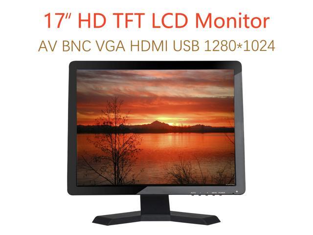 Nexanic 17 inch Monitor HD 1280x1024 with Video Audio VGA AV USB HDMI 17' TFT LCD Display for CCTV Camera PC DVD Laptop