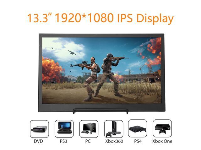 13.3 inch FHD 1920x1080 Monitor 1080P IPS Gaming Display Dual HDMI Input for PC DVD PS3 PS4 Xbox One Xbox360 CCTV Camera Laptop