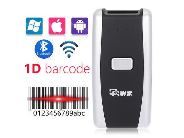 Nexanic Portable Mini Bluetooth Wireless 1D Barcode Scanner Screen Mobile Payment 1D Bar Code Reader