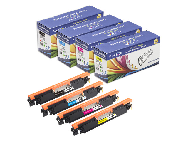 130A Compatible Set of 4 Toners ; Black CF350A, Cyan CF351A, Yellow CF352A, & Magenta CF353A for HP Laser Jet Pro Color MFP M176, M177, M177fw
