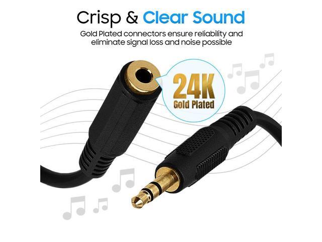 Cmple - [5 PACK] 12 Feet 3.5mm Extension Cable, Aux Male to Female Cord, Stereo Audio Cable for TV, Car, Phone, Hi-Fi System, PC, iPod, MP3 Player,...