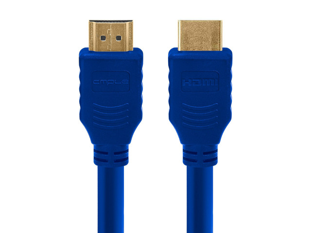 Cmple - HDMI Cable 3FT High Speed HDTV Ultra-HD (UHD) 3D, 4K @60Hz, 18Gbps 28AWG HDMI Cord Audio Return - 3 Feet Blue